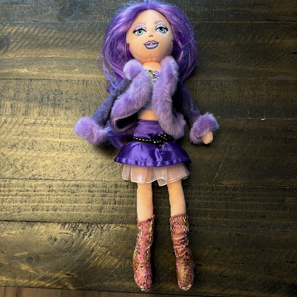 TY GIRLZ Purple Punky Penny Plush Doll 2007